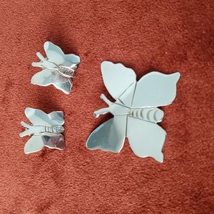 Sterling Silver 925 Butterfly pendant & earring set!